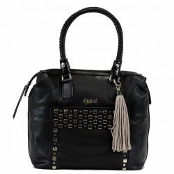 Guess Women's Check Mix VG453810 Large Box Satchel Handbag - Black