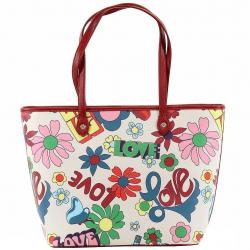 Love Moschino Women's Love Print Large Tote Handbag - Floral Multi - 12.5H x 13L x 7D In