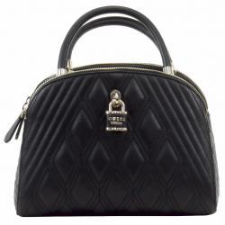 Guess Women's Shea Quilted Cali Satchel Handbag - Black - 11 H x 13 W x 6.5 D