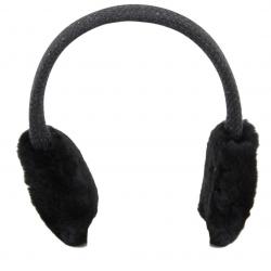 Ugg Women's Crotchet Fur Trimmed Audio Winter Earmuff (One Size) - Black - One Size Fits Most