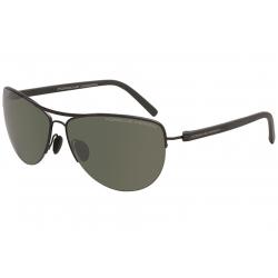 Porsche Design Women's P'8570 P8570 Fashion Pilot Sunglasses - Dark Gun/Mirrored Olive   D - Lens 61 Bridge 14 Temple 130mm