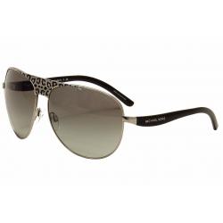Michael Kors Women's Sadie II MK1006 MK/1006 Pilot Sunglasses - Silver - Lens 62 Bridge 14 Temple 125mm