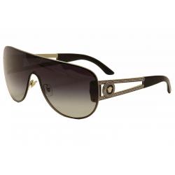 Versace Women's VE2166 VE/2166 Shield Sunglasses - Pale Gold/Black/Grey Gradient   1252/8G - Lens 41 Bridge 00 Temple 140mm