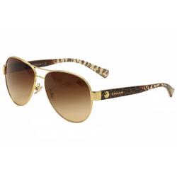 Coach Women's HC7063 HC/7063 Fashion Pilot Sunglasses - Gold - Lens 58 Bridge 14 Temple 135mm