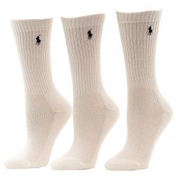 Polo Ralph Lauren Women's 3 Pairs Athletic Crew Socks Sz 9 11 Fits Shoe 4 10.5 - White - 9 11 Fits 4 10.5