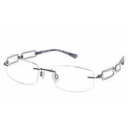 Charmant Line Art Women's Eyeglasses XL2019 XL/2019 Rimless Optical Frame - Blue   BL - Lens 50 Bridge 17 Temple 135