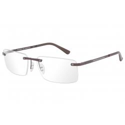 Porsche Design Men's Eyeglasses P'8238 P8238 S1 Rimless Optical Frame - Brown - Lens 57 Bridge 17 Temple 140mm