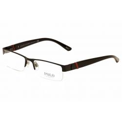Polo Ralph Lauren Men's Eyeglasses PH1117 PH/1117 Half Rim Optical Frame - Matte Black/Red   9038 - Lens 54 Bridge 17 Temple 140mm