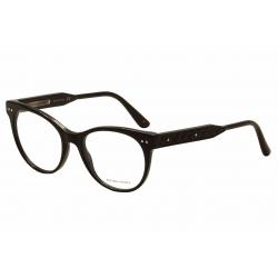 Bottega Veneta Women's Eyeglasses BV0017O 0017/O Full Rim Cat Eye Optical Frame - Black - Lens 52 Bridge 18 Temple 145mm