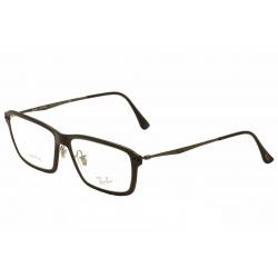 Ray Ban Men's LightRay Eyeglasses RX7038 RX/7038 RayBan Full Rim Optical Frame - Black - Lens 55 Bridge 16 Temple 135mm