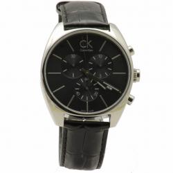 Calvin Klein Men s K2F27107 Black Leather Chronograph Watch