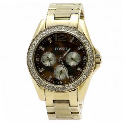 Fossil Women s Riley ES3364 Gold Tortoise Stainless Steel Analog Watch