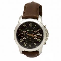 Fossil Men s Grant FS4813 Brown Leather Chronograph Analog Watch