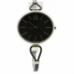 Calvin Klein Women s K3V231C1 Black Leather Bracelet Analog Watch