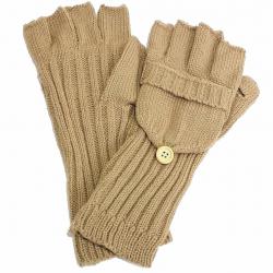 Scala Pronto Women's Knitted Glommit Gloves - Brown - One Size