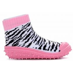 Skidders Infant Toddler Girl's Skidproof Zebra Stripe Pink Sneakers Shoes - Pink - 8; Fits 24 Months
