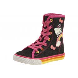 Hello Kitty Girl's HK Rainbow Hi GP0625 Fashion Sneakers Hi Top Shoes - Black - 11   Little Kid