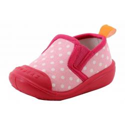 Skidders Infant Toddler Skidproof Pink Polka Dot Gripper Slippers Shoes - Pink - 8; Fits 24 Months