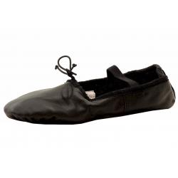 Dance Class Women's Split Sole Soft Leather Slip On Ballet Dancing Shoes - Black - 6 B(M) US