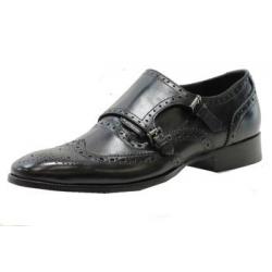 Giorgio Brutini Men's Vance Double Buckle Loafers Shoes - Black - 10.5