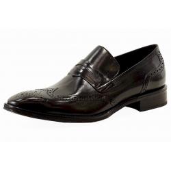 Donald J Pliner Men's Charli 06 Black Leather Fashion Loafer Shoes - Black - 9.5