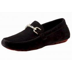 Donald J Pliner Men's Veeda Suede Fashion Loafers Shoes - Black - 11.5