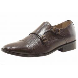 Giorgio Brutini Men's Jotham Leather Monk Strap Loafers Shoes - Brown - 9.5