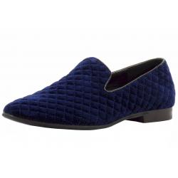 Giorgio Brutini Men's Chatwal Quilted Velvet Slip On Loafers Shoes - Blue - 8 D(M) US