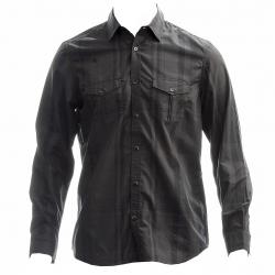 Calvin Klein Men's Classic Fit Cotton 40GW184 Long Sleeve Shirt - Black - Classic Fit
