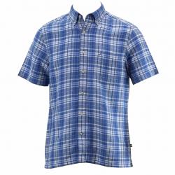 Nautica Men's Short Sleeve Heirloom Plaid Button Down Shirt - Blue - Large