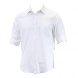 Calvin Klein Men's Non Iron Solid YD Oxford Button Up Dress Shirt - White - Small