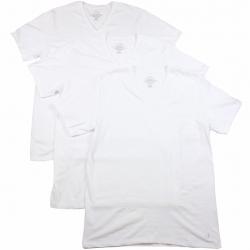 Calvin Klein Men's 3 Pc Cotton Classic Fit V Neck Basic T Shirt - White - X Large