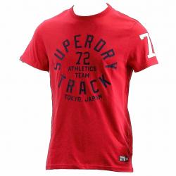 Superdry Track & Field Men's Trackster Short Sleeve Crew Neck T Shirt - Red - Large