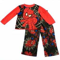 Marvel Spiderman Boy's Spider Man Fleece Pajama 2 Piece Set - Black - 4