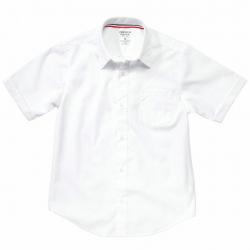 French Toast Boy's Short Sleeve Poplin Uniform Button Up Shirt - White - 8