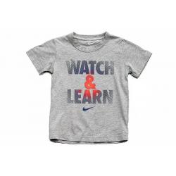 Nike Girl's Watch & Learn Short Sleeve T Shirt - Grey - 4
