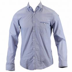 Hugo Boss Men's Renato Slim Fit Blue Stripe Kent Collar Shirt - Blue - Small