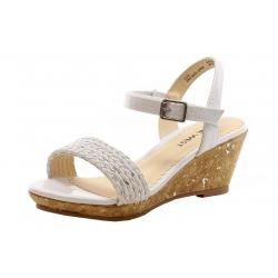 Nine West Girl's Edie Fashion Wedge Sandals Shoes - White - 12.5   Little Kid
