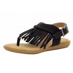 BareTraps Girl's Rosebud Fashion Fringe Sandals Shoes - Black - 1.5 M US Little Kid