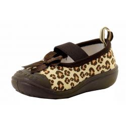 Skidders Infant Toddler Girl's Brown Leopard Print Canvas Mary Janes Shoes - Brown - 4 (12 Months)