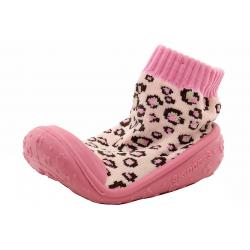 Skidders Infant Toddler Girl's Leopard Skidproof Slip On Shoes - Pink - 6 (18 Months)