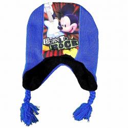 Disney Mickey Mouse Born To Rock Toddler Boy's Hat & Mittens Set 2 4T - Blue - 2 4T
