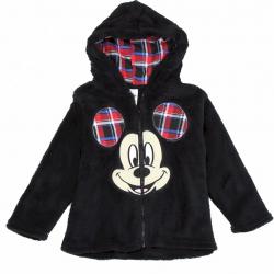 Disney Toddler Boy's Mickey Mouse Velboa Hoodie - Black - 2T