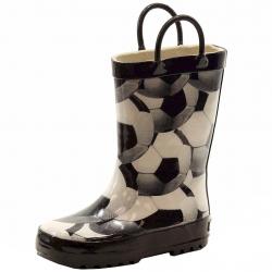 Joseph Allen Boy's Soccer Fan Fashion Rain Boots Shoes - Black - 7   Toddler