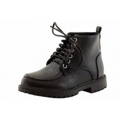 Easy Strider Boy's Bostwick School Uniform Boots Shoes  - Black - 3 M US Little Kid