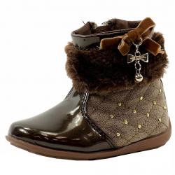 Laura Ashley Toddler Girl's Studded Fashion Boots Shoes - Dark Brown - 9   Toddler