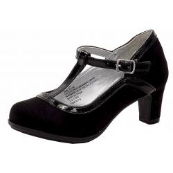 Mia Girl's Melissa T Strap Mary Jane Heels Shoes - Black - 11 M US Little Kid