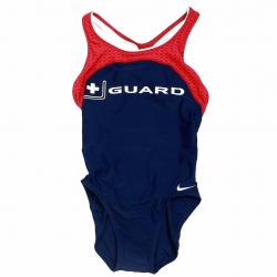 Nike Women's +Guard Swimsuit Power Back Tank Swimwear - Blue - 30