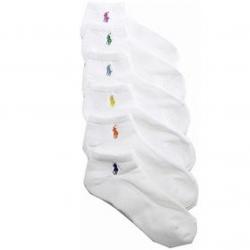 Polo Ralph Lauren Women's 6 Pack Classic Sport Socks Sz: 9 11 Fits 4 10 - White Assorted - 9 11 Fits Shoe 4 10