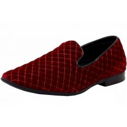 Giorgio Brutini Men's Chatwal Quilted Velvet Slip On Loafers Shoes - Red - 13 D(M) US
